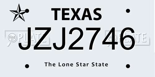 JZJ2746 Texas License Plate
