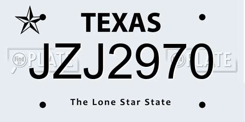 JZJ2970 Texas License Plate
