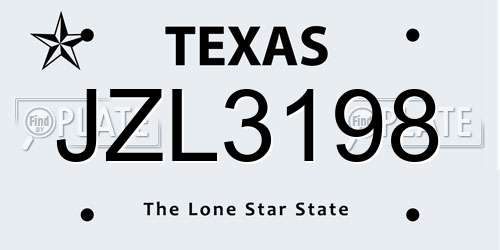 JZL3198 Texas License Plate