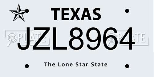 JZL8964 Texas License Plate
