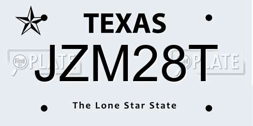JZM28T Texas License Plate