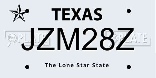 JZM28Z Texas License Plate