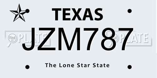 JZM787 Texas License Plate