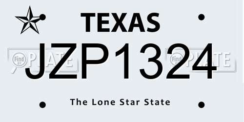 JZP1324 Texas License Plate
