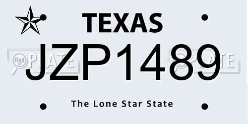 JZP1489 Texas License Plate