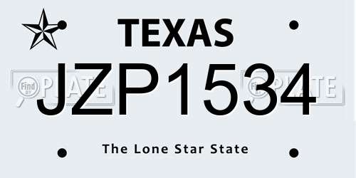 JZP1534 Texas License Plate