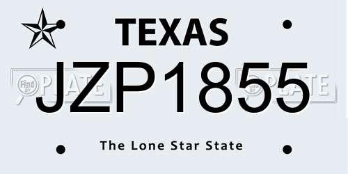 JZP1855 Texas License Plate