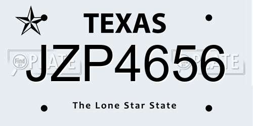 JZP4656 Texas License Plate