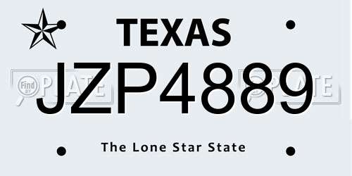 JZP4889 Texas License Plate