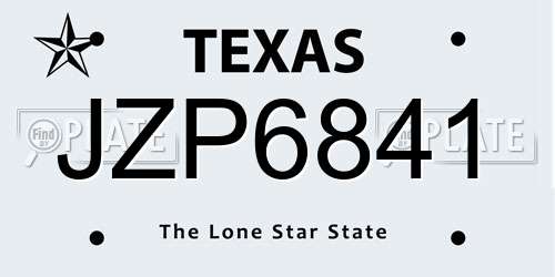 JZP6841 Texas License Plate