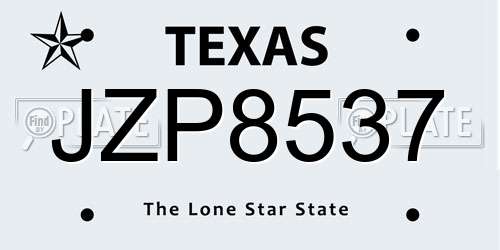 JZP8537 Texas License Plate