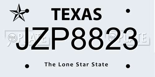 JZP8823 Texas License Plate
