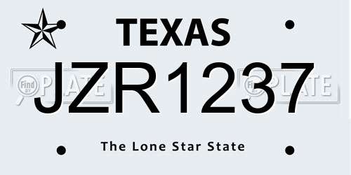 JZR1237 Texas License Plate