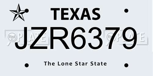 JZR6379 Texas License Plate
