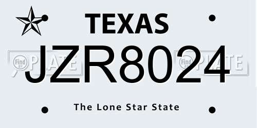 JZR8024 Texas License Plate