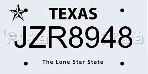 JZR8948 Texas License Plate