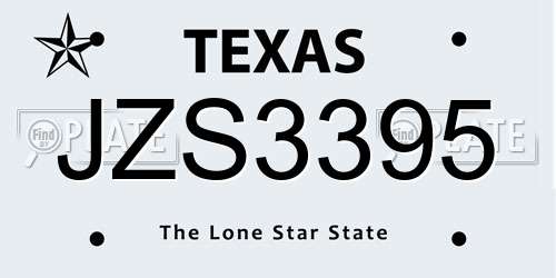 JZS3395 Texas License Plate