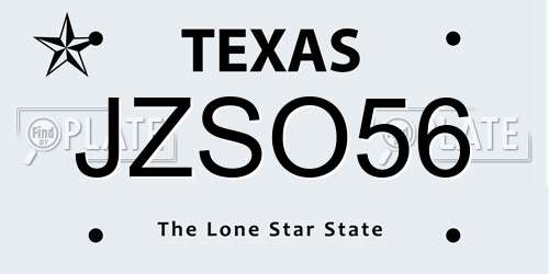 JZSO56 Texas License Plate