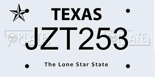 JZT253 Texas License Plate