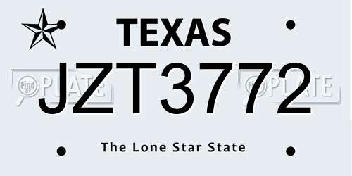 JZT3772 Texas License Plate