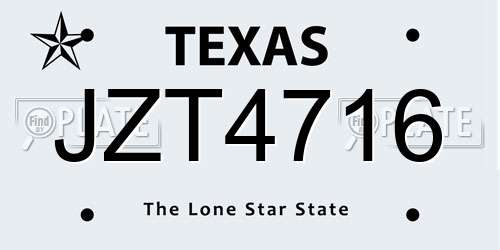 JZT4716 Texas License Plate