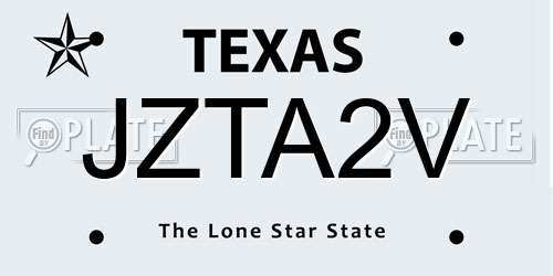 JZTA2V Texas License Plate