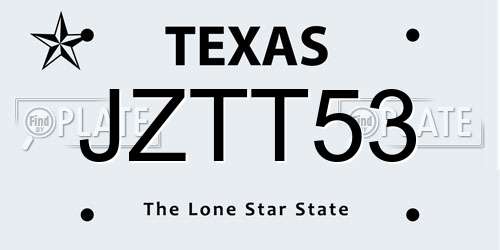 JZTT53 Texas License Plate