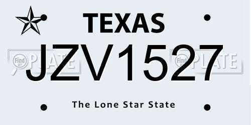 JZV1527 Texas License Plate