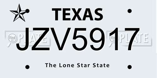 JZV5917 Texas License Plate
