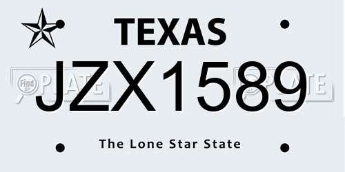 JZX1589 Texas License Plate