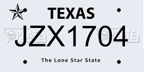 JZX1704 Texas License Plate