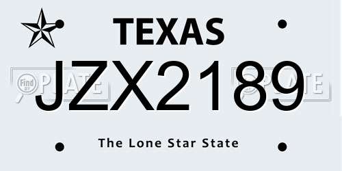 JZX2189 Texas License Plate