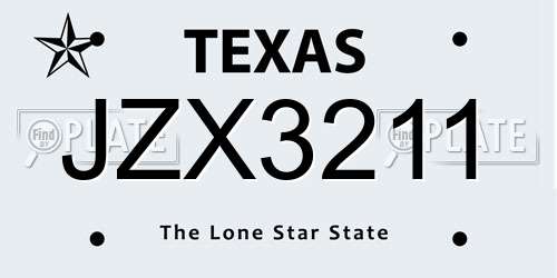 JZX3211 Texas License Plate