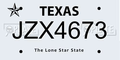 JZX4673 Texas License Plate