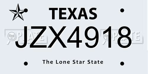 JZX4918 Texas License Plate