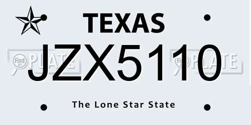 JZX5110 Texas License Plate