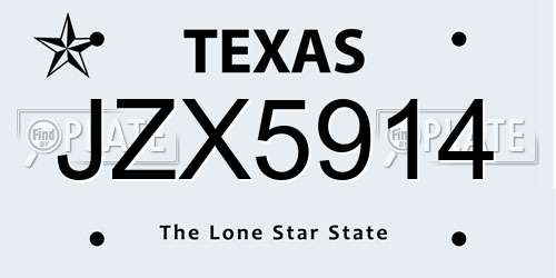 JZX5914 Texas License Plate