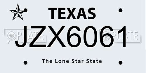 JZX6061 Texas License Plate