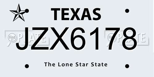 JZX6178 Texas License Plate