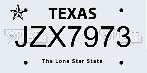 JZX7973 Texas License Plate