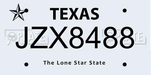 JZX8488 Texas License Plate