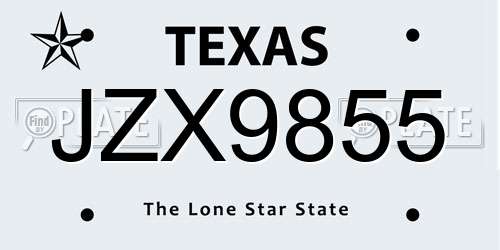 JZX9855 Texas License Plate