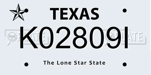 K02809I Texas License Plate
