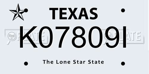 K07809I Texas License Plate