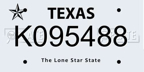 K095488 Texas License Plate