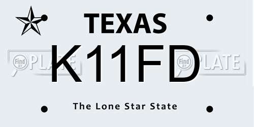 K11FD Texas License Plate