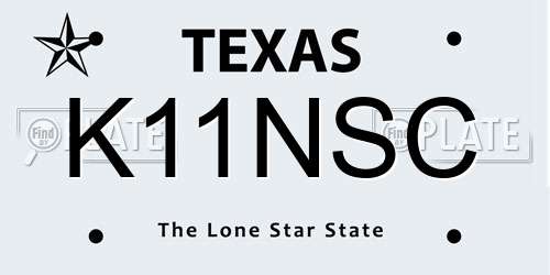 K11NSC Texas License Plate