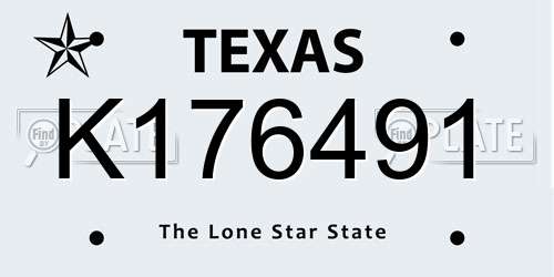 K176491 Texas License Plate