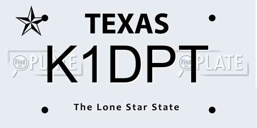 K1DPT Texas License Plate
