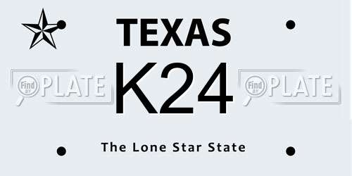 K24 Texas License Plate